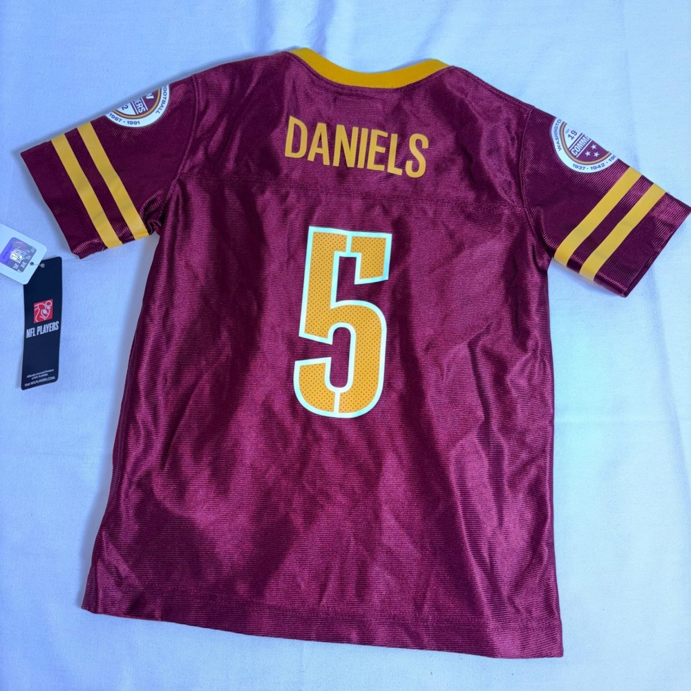 NFL Team Apparel Washington Commanders Jersey XS 4/5 Burgundy NWT Daniels 5